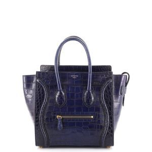 Celine Bags Celine Luggage Bag Crocodile Micro Blue Poshmark